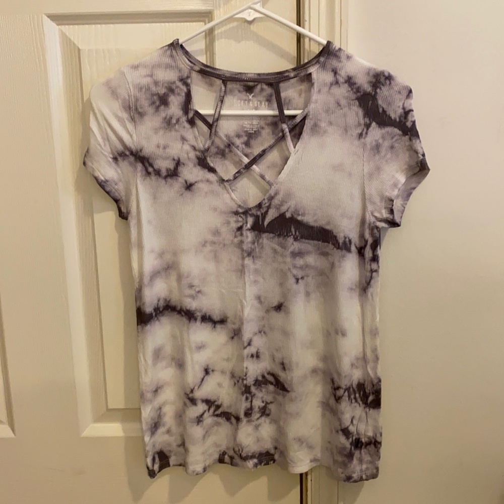 tie dye American Eagle ribbed t-shirt
